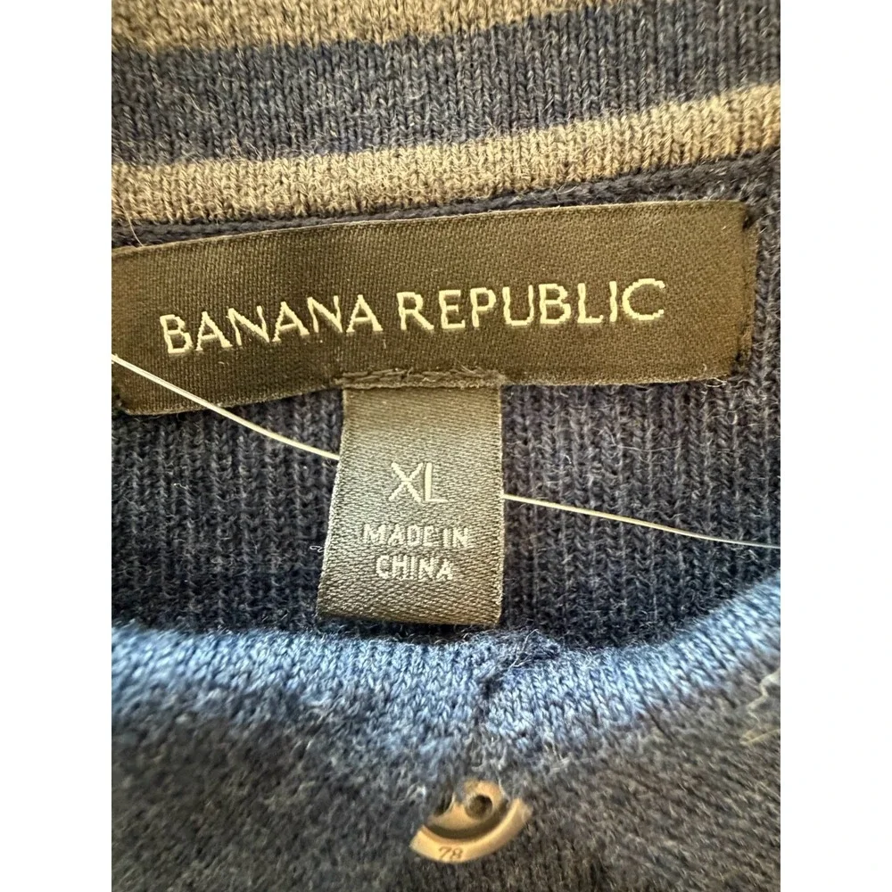 Banana Republic Navy Polo Shirt Men's XL Short Sleeve Cotton Pocket Casual